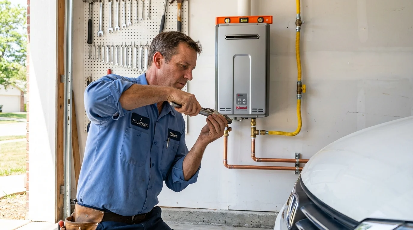 Tankless water heater installation by a Johns Plumbing LLC plumber in Dade City